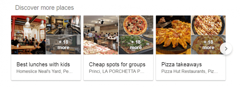 Screenshot of Google showing similar local business related to users search
