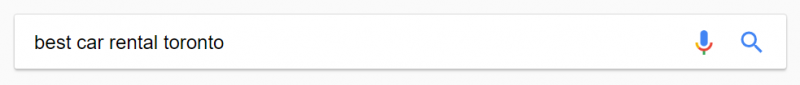Screenshot of a local Google search for best car rental