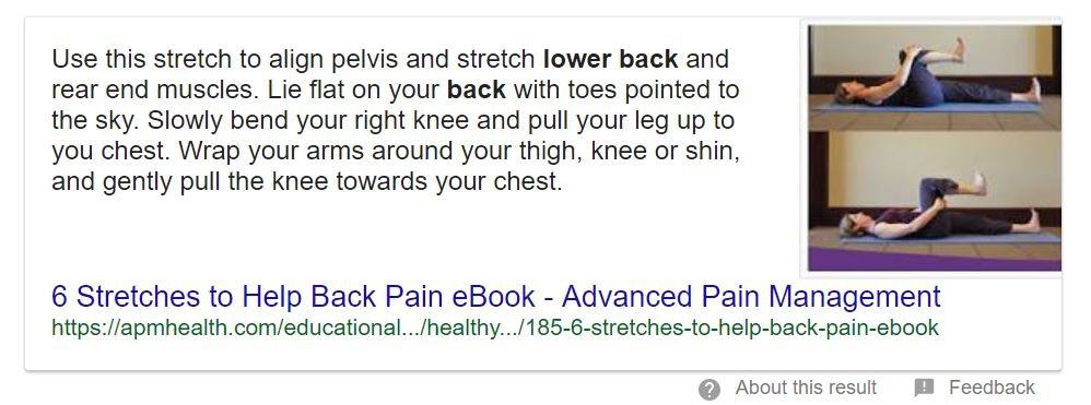 Example of a paragraph type of featured snippet