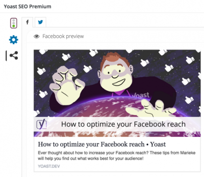 Screenshot of social preview settings in Yoast