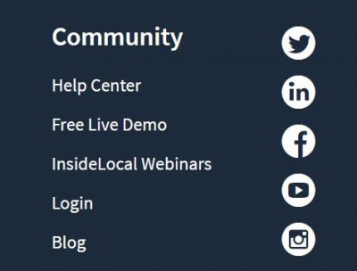 Social icons in site footer 