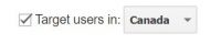 Screenshot of how to set international targeting in GSC