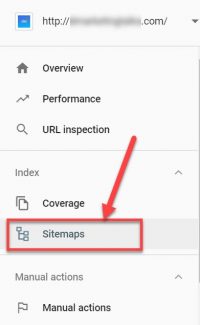 Screenshot of the Sitemaps in Google Search Console