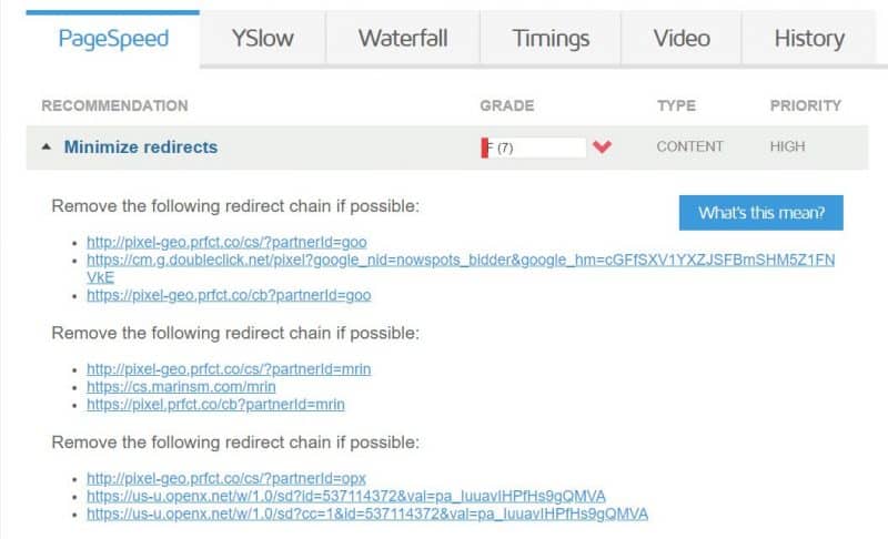 Minimize redirects suggestions in GTmetrix