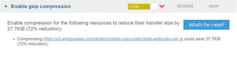 Enable GZIP compression suggestion in GTmetrix 
