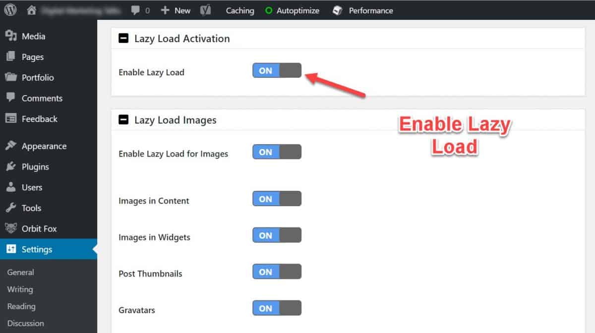 Enable lazy loading in WordPress