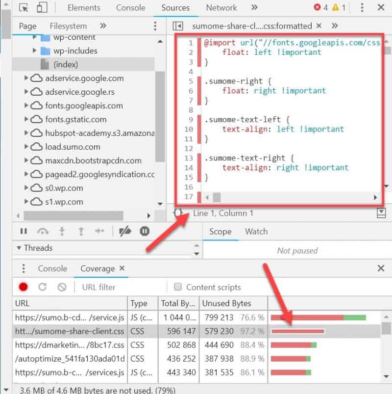 Check for unused bytes in your site code 