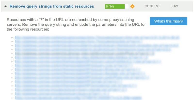 Remove query strings from static resources GTmetrix suggestion