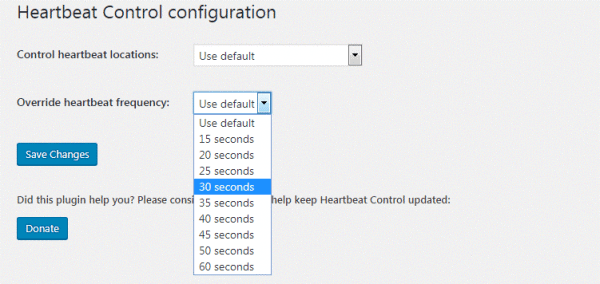 Heartbeat control in WordPress