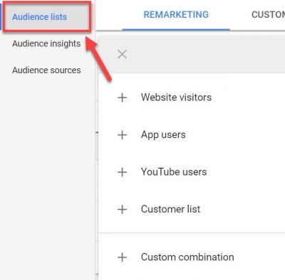 Screenshot of Google Ads Audience List