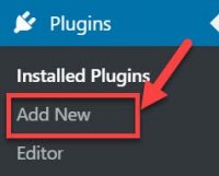 Screenshot of how to add a new plugin in WordPress