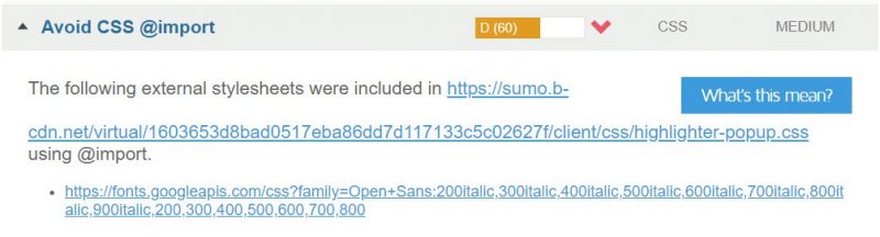 Avoid CSS @import suggestion in GTmetrix 