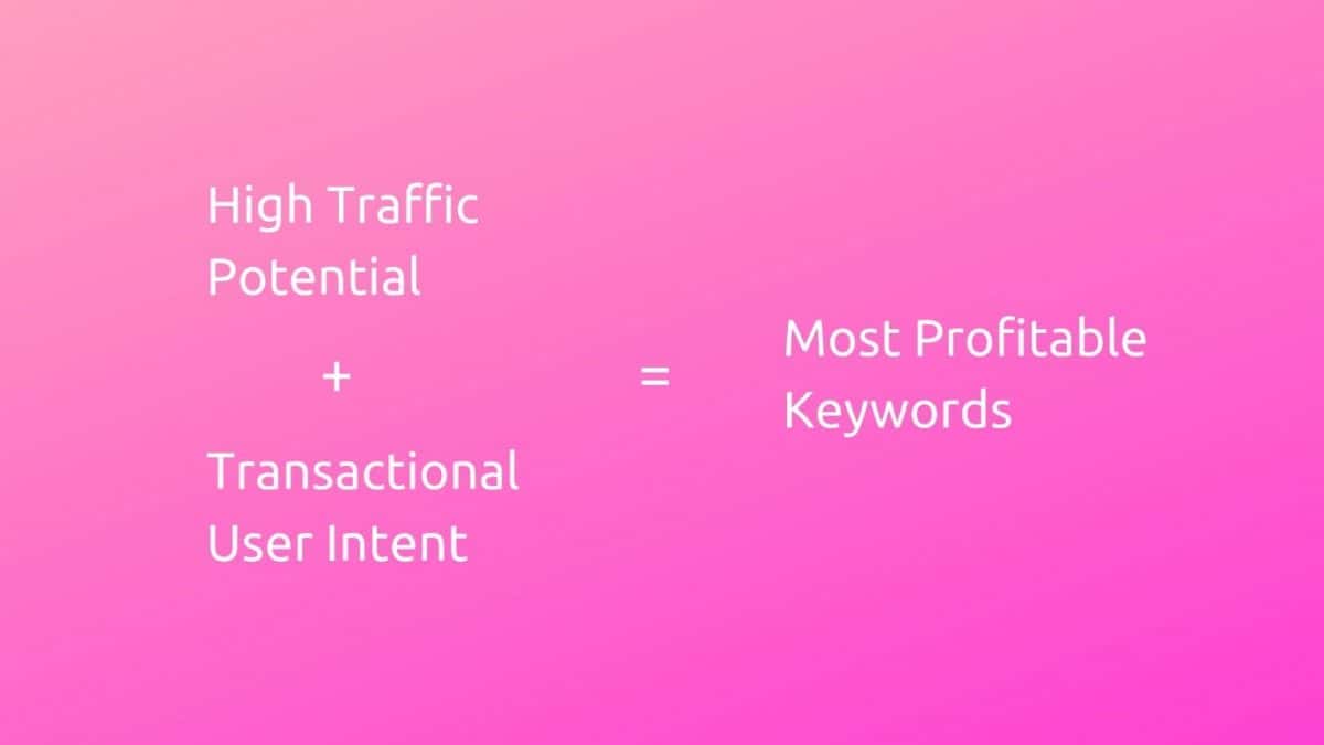 Screenshot of how to find the most profitable keywords