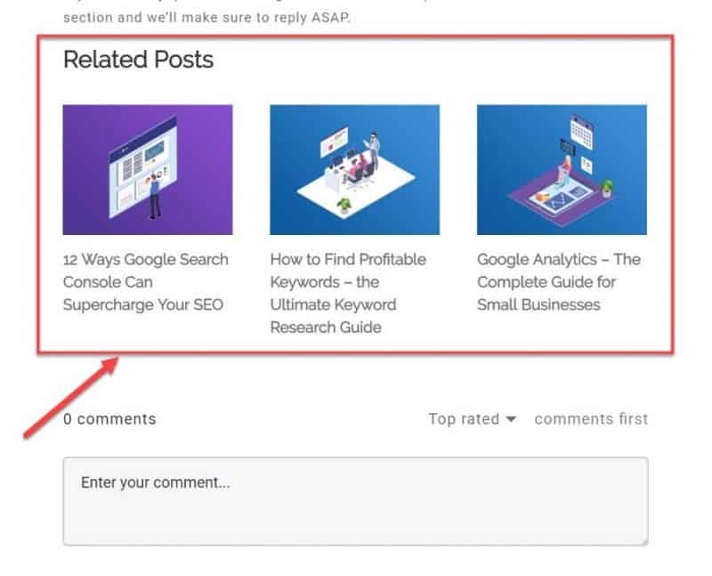 Related posts at the bottom of a post