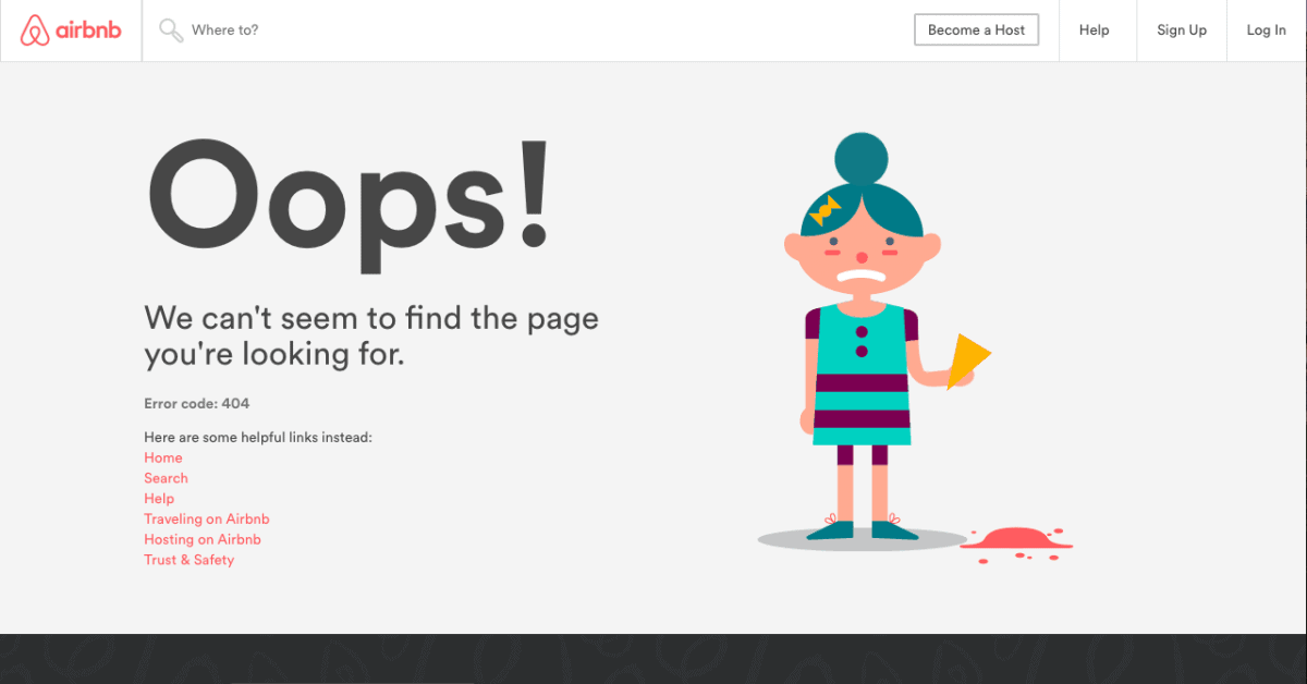 Example of a great 404 page design 