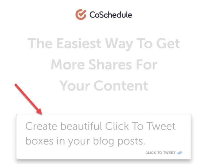 Screenshot of CoSchedule Click to Tweet plugin 