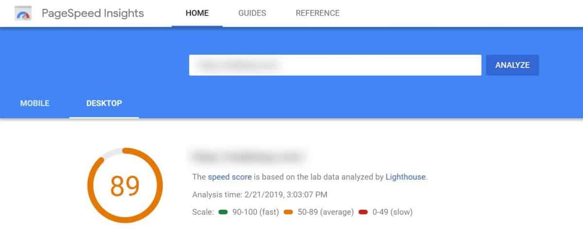 page speed insights