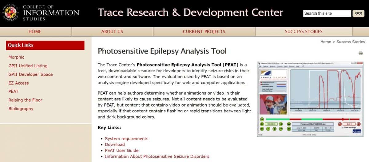 Photosensitive epilepsy analysis tool