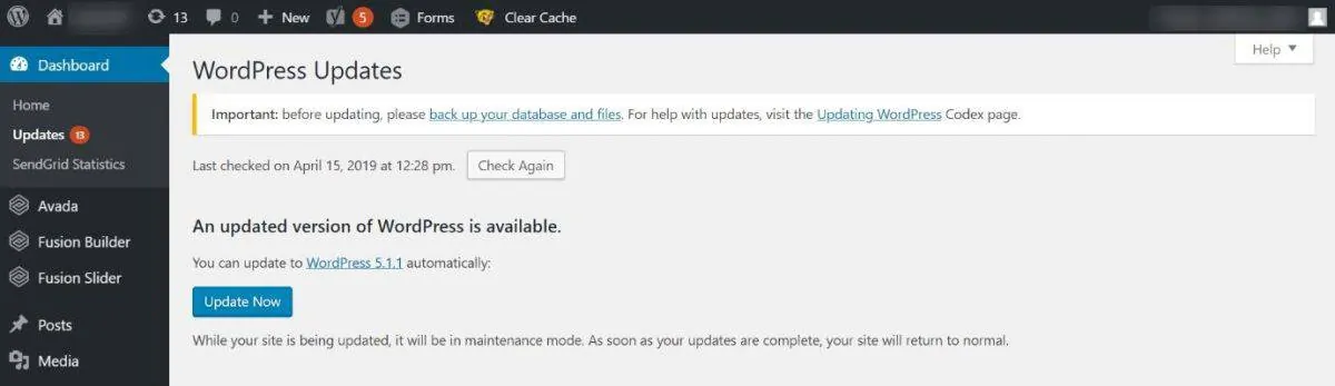 How to update WordPress core