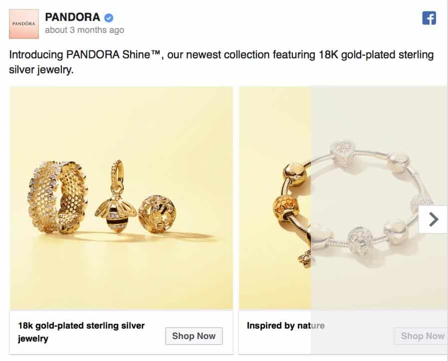 pandora facebook ads