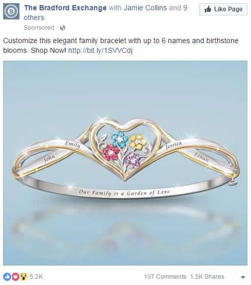 personalized ring facebook ads