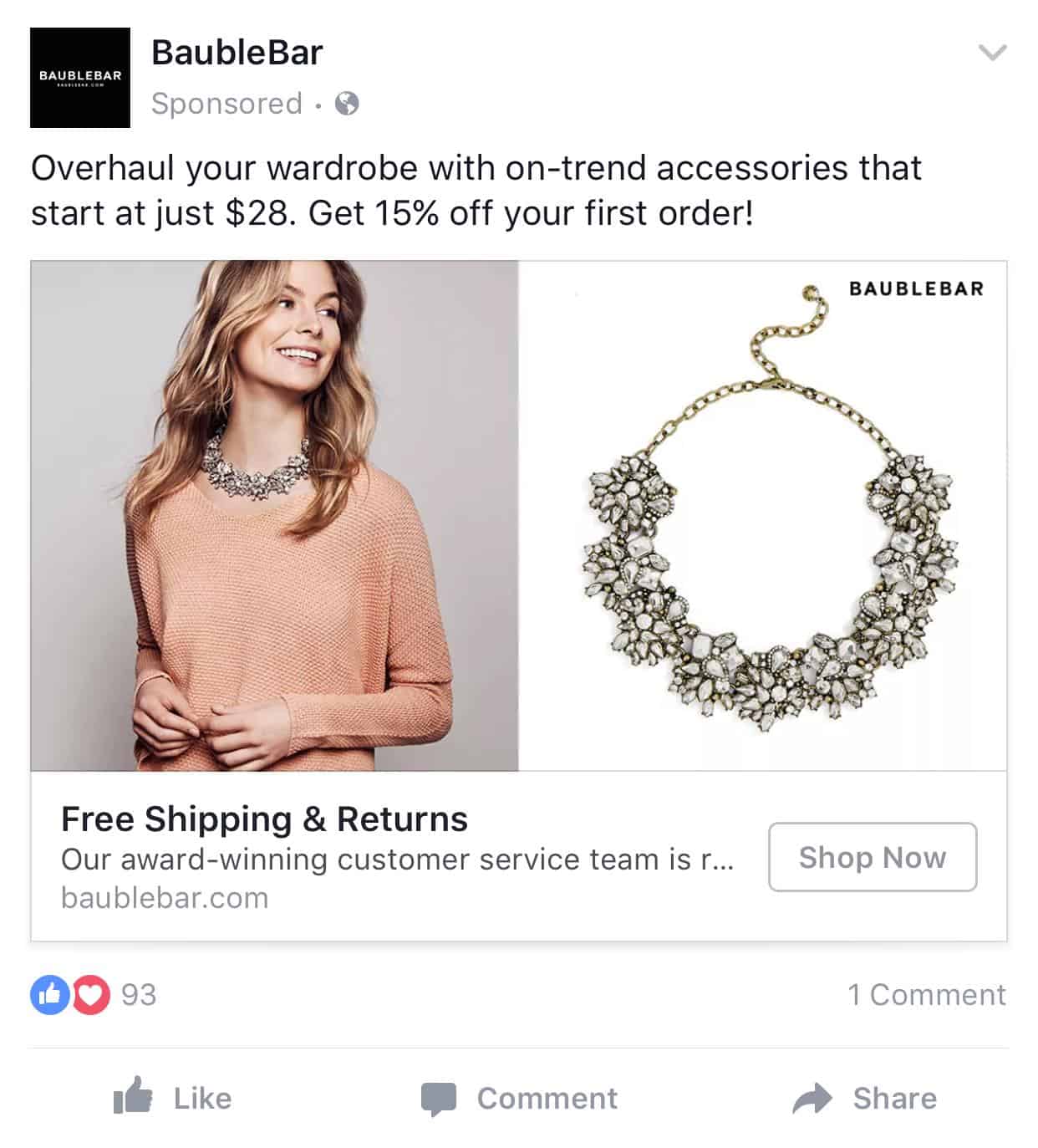 free shipping highlight on facebook ads