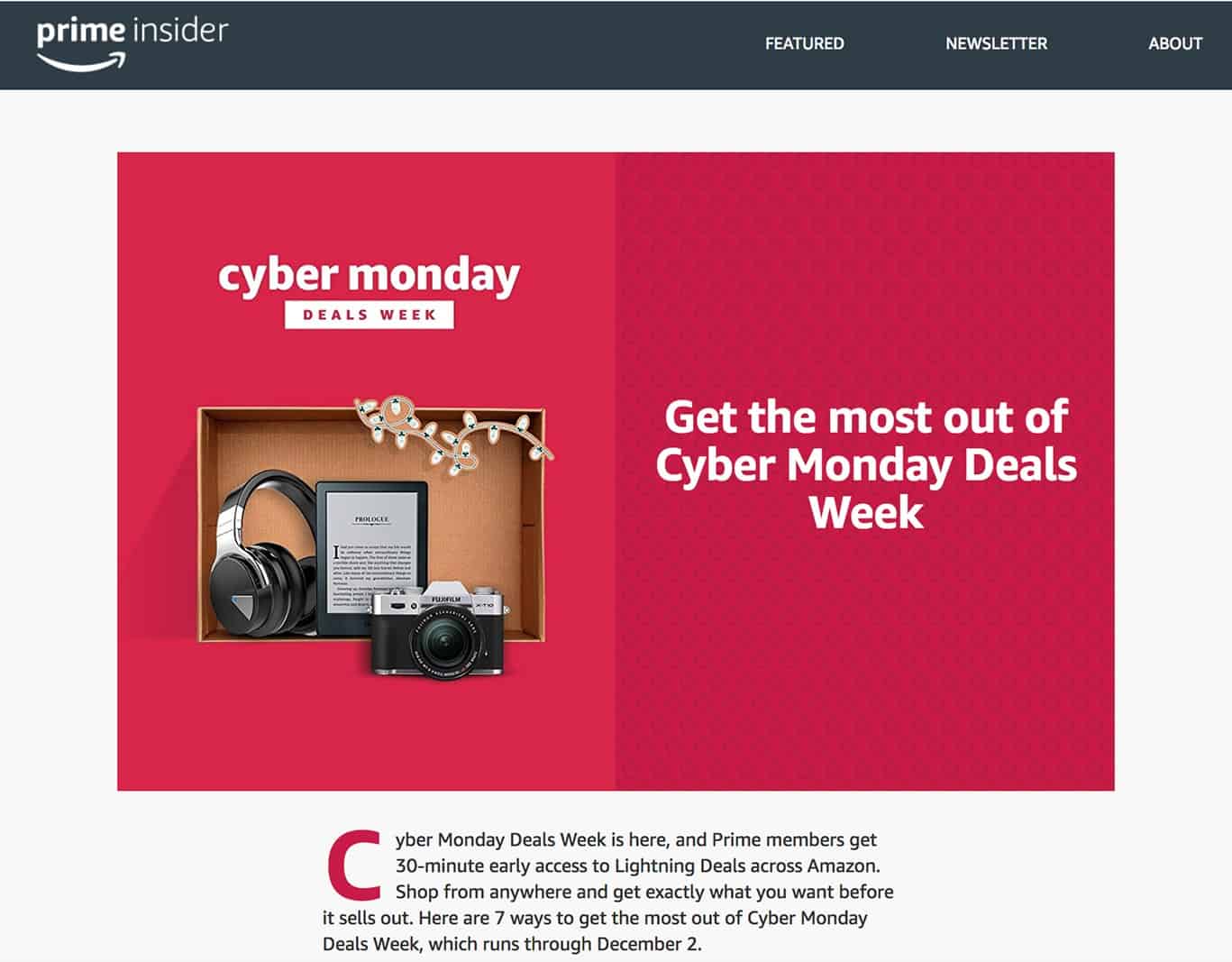 cyber monday amazon prime deals of the week