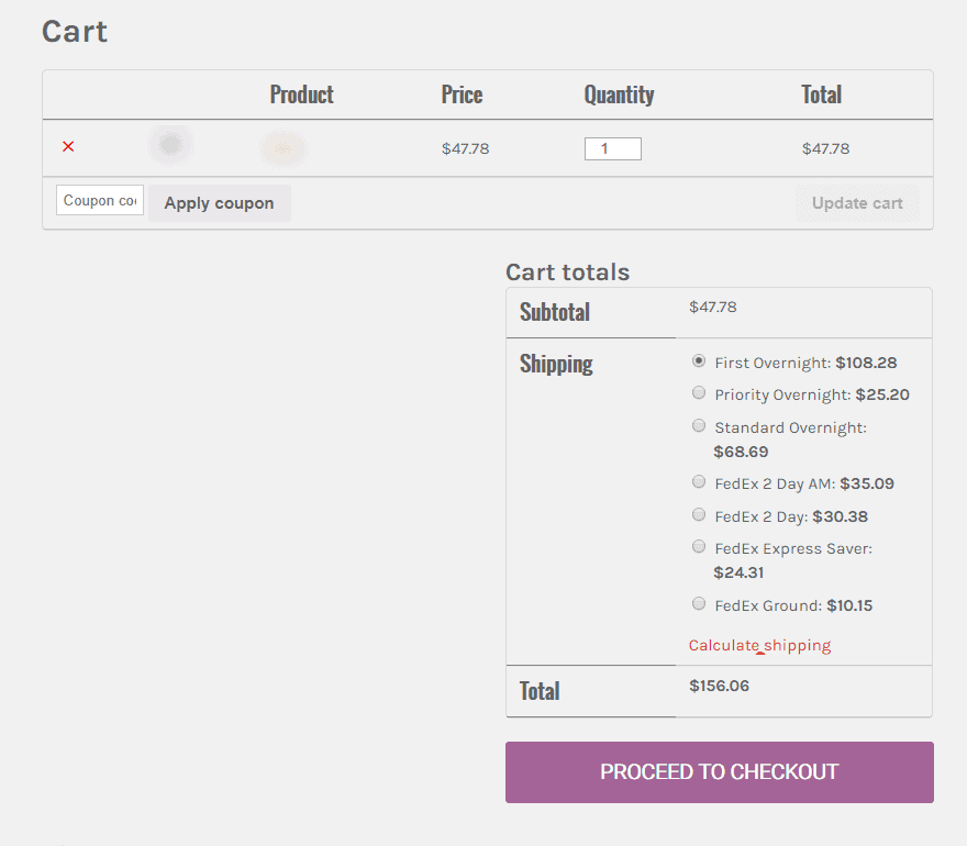 live rates on woocommerce website