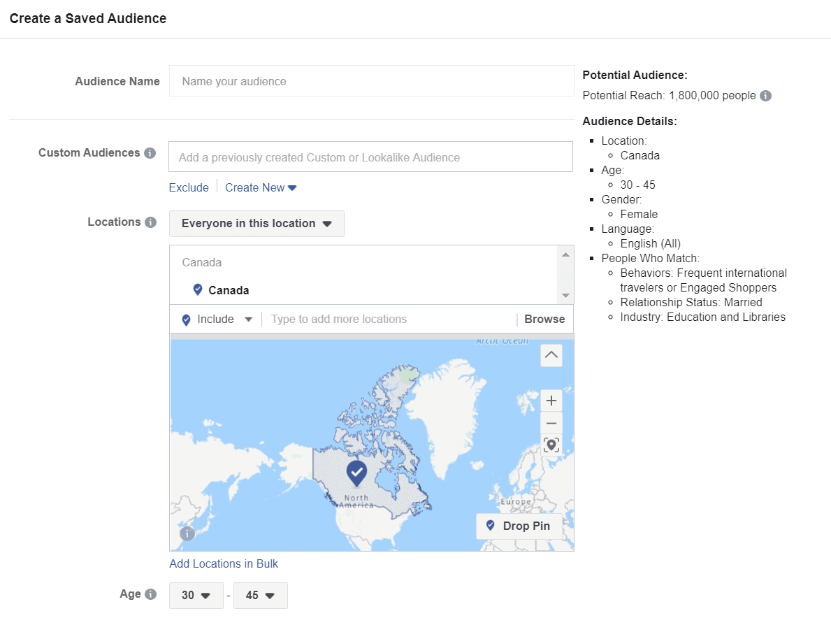 facebook saved audience 