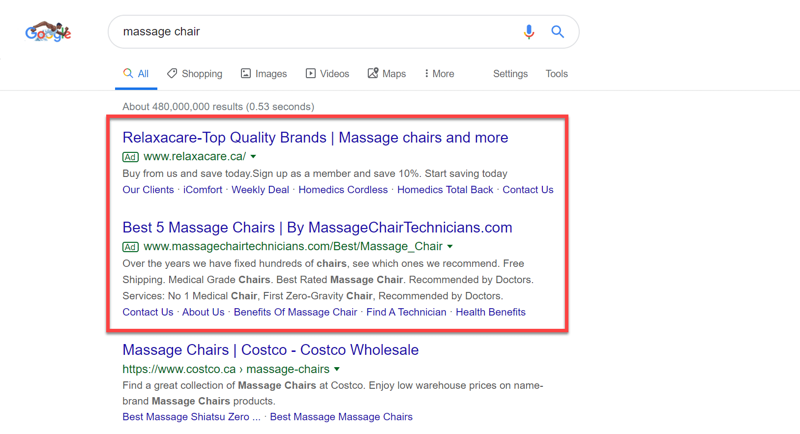 Google search ads