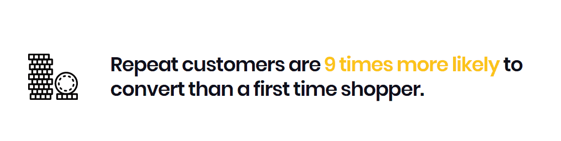 repeat customers are 9 times more likely to convert