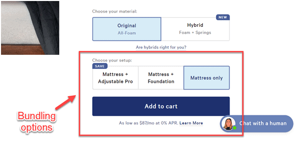 casper mattress bundling options