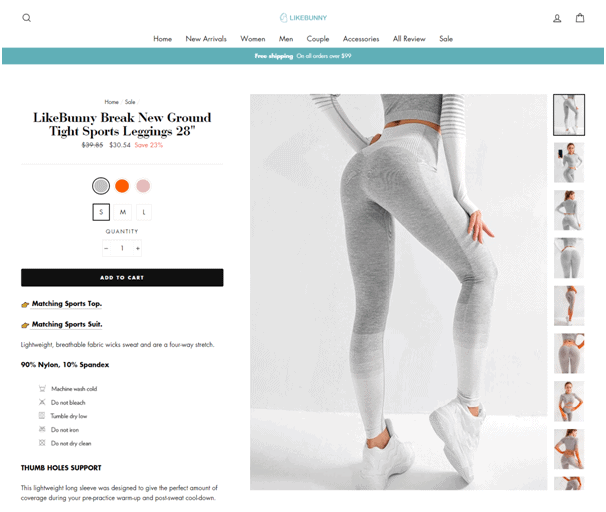 like bunny leggings product page