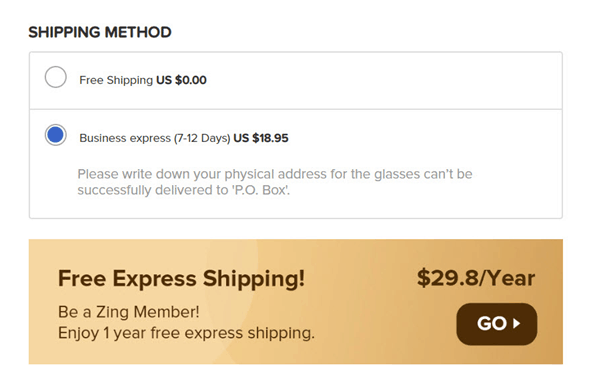 zeelool shipping options upsells