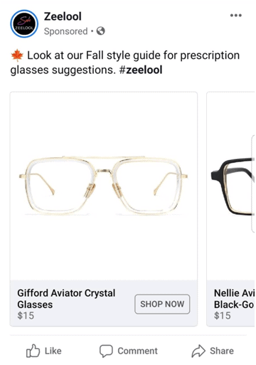 zeelool glasses facebook ad