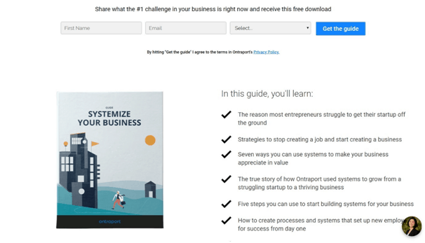 ontraport free guide landing page