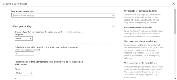 linkedin conversion tracking setup