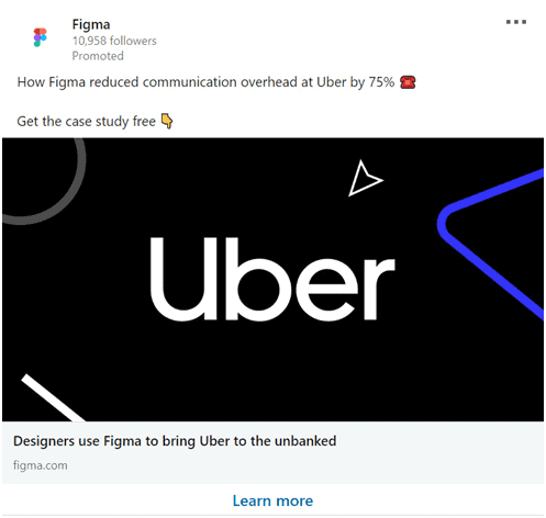 figma linkedin ad promoting a case study