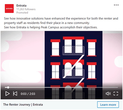 entrata linkedin video ad