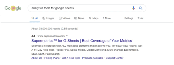 supermetrics rlsa ads on google search