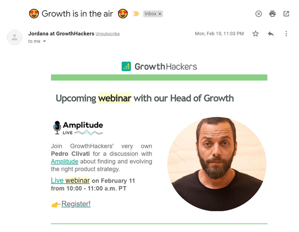 growth hackers webinar offer