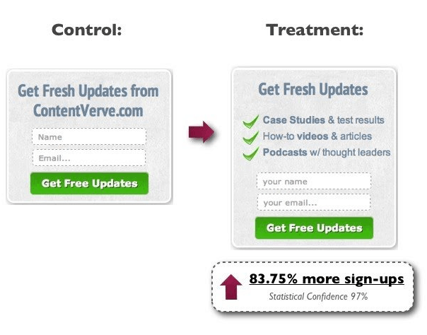 testing various lead gen form designs for landing page