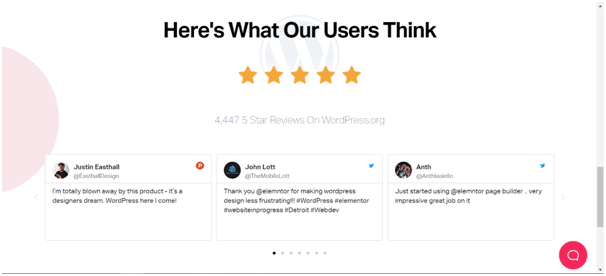 testimonials from social media on a landing page