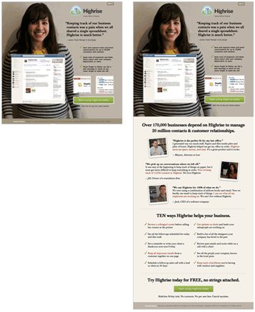 testing short landing page vs long-form landing page layout