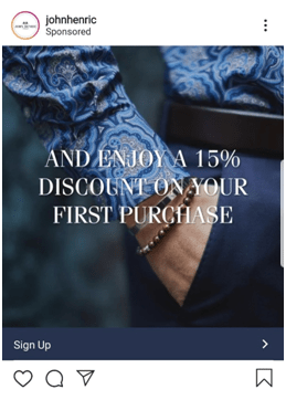 Example: John Henrick discount ad