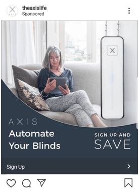 Example: The Axis Life Sign up CTA ad