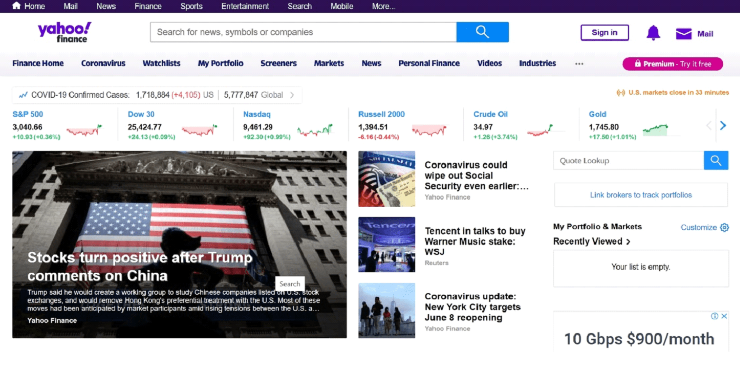 Yahoo finance