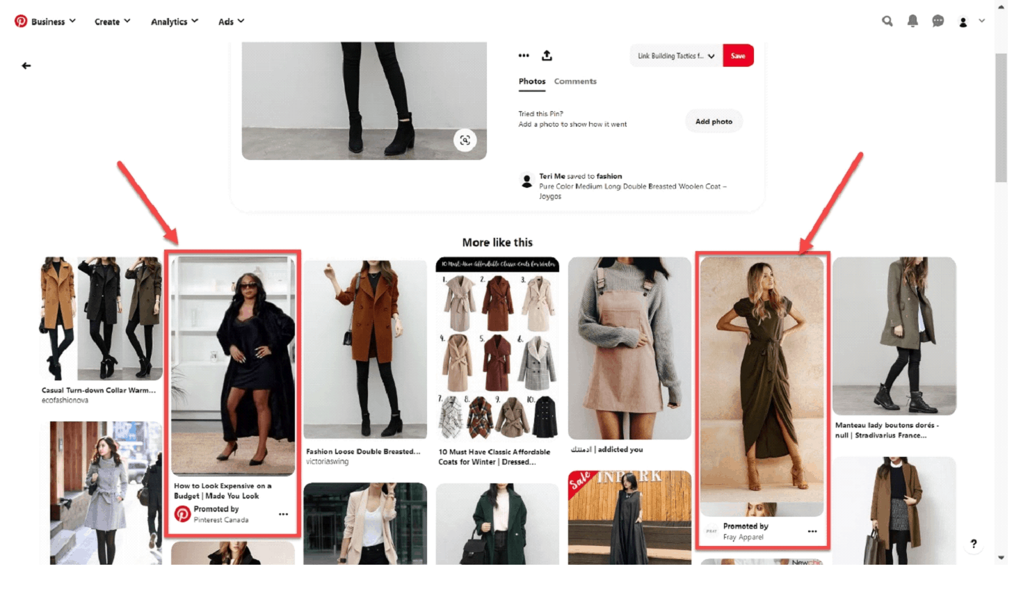 Pinterest ads in related Pins