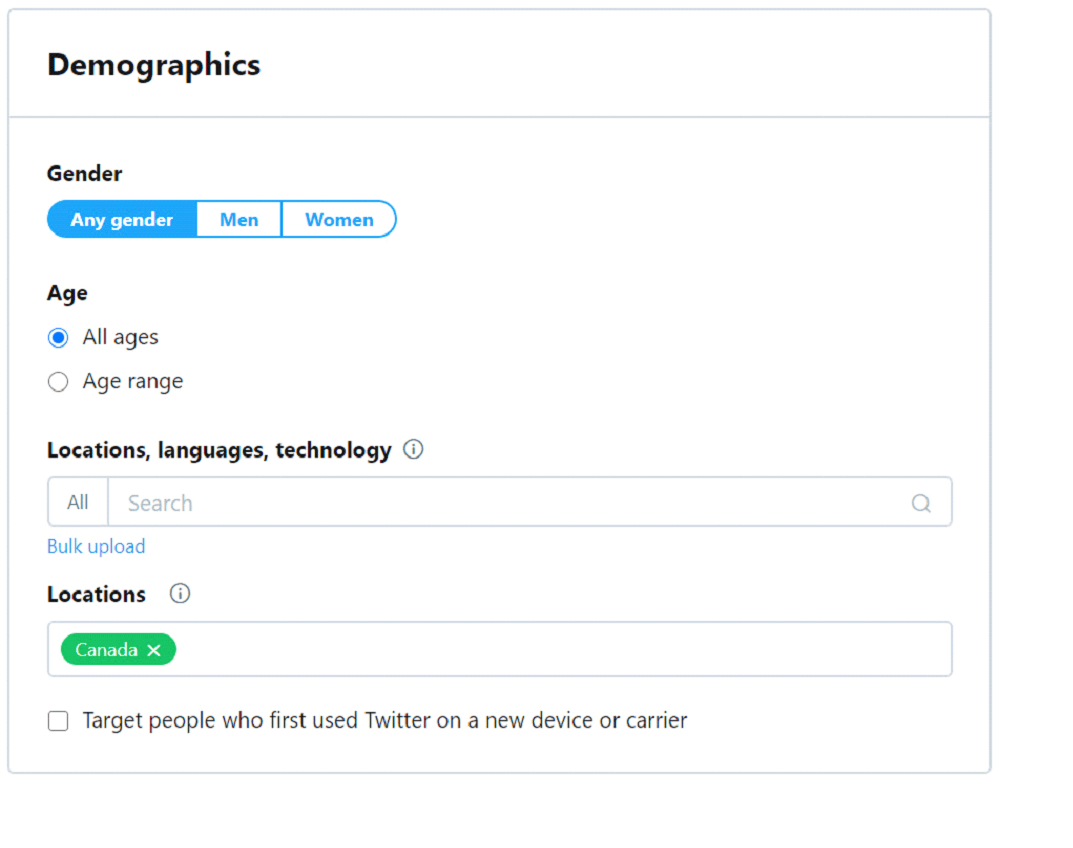 Twitter ad demographics
