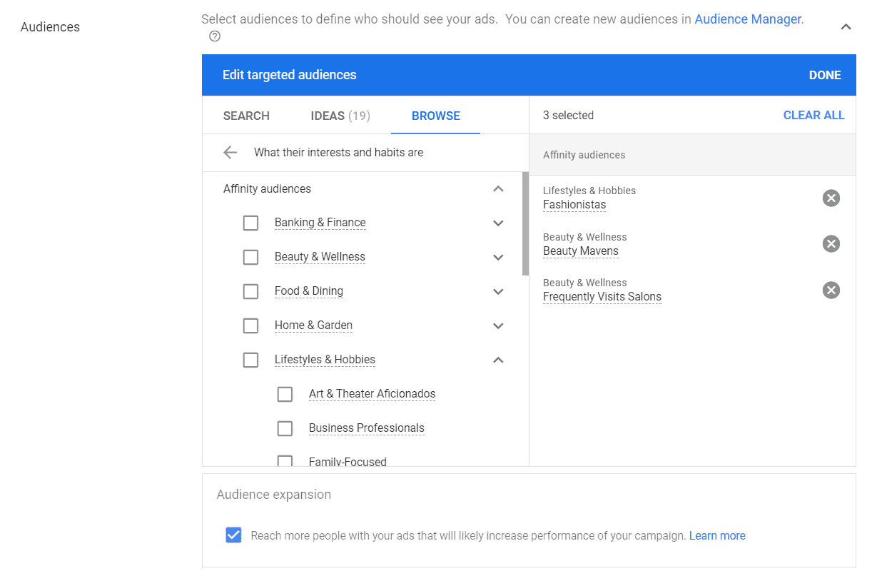 Google ads - Targeting Audiences